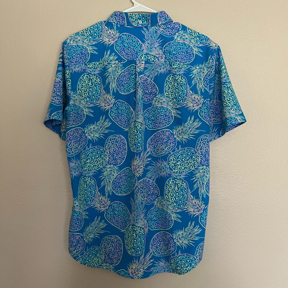 Chubbies Blue Pineapple Pullover Button Short Sle… - image 4